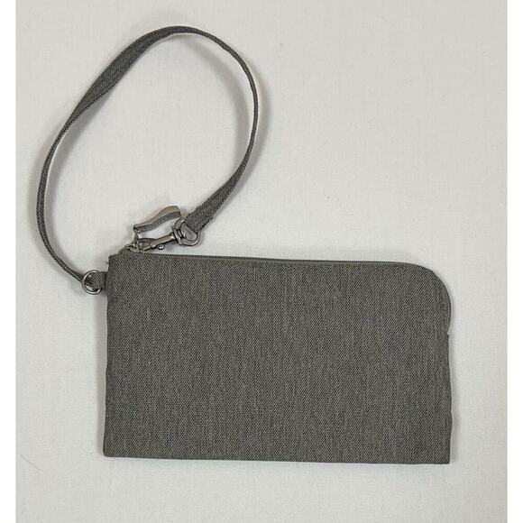 Baggalini Gray Silver RFID Security Wristlet Clutch Wallet EUC - Picture 4 of 6